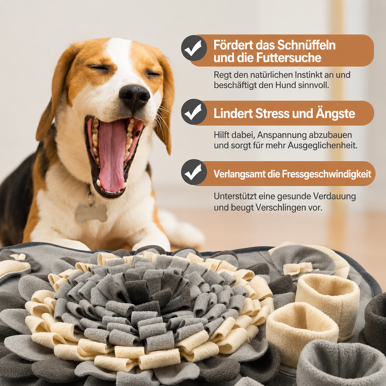 Hunde Schnüffelmatte | 63x 47cm | Interaktiv | Schnüffelteppich